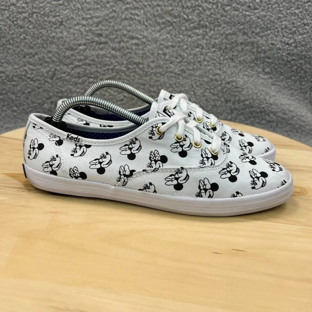 Keds X Disney Champion Womens Size 7 Shoes Minnie Mouse Canvas Sneakers White